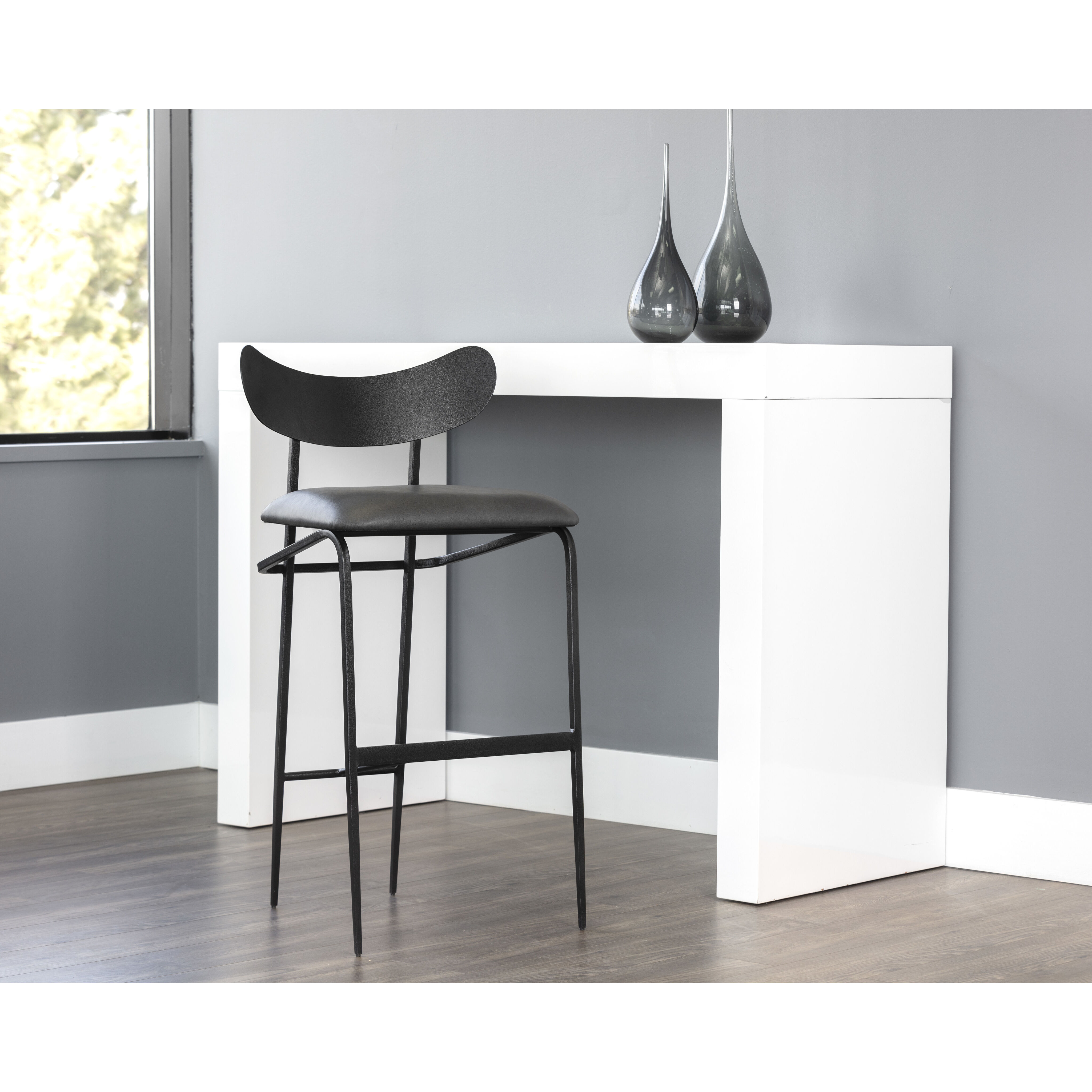 Gibbons 40 inch Black / Bravo Portabella Barstool